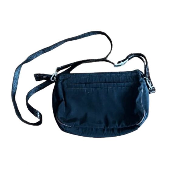 Brighton Go Go Black Nylon & Brown Croc Patent Leather Crossbody Purse Bag - Picture 2 of 4